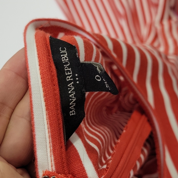 Banana Republic Red and White Striped Sleeveless Dress SZ 0 - Picture 7 of 10